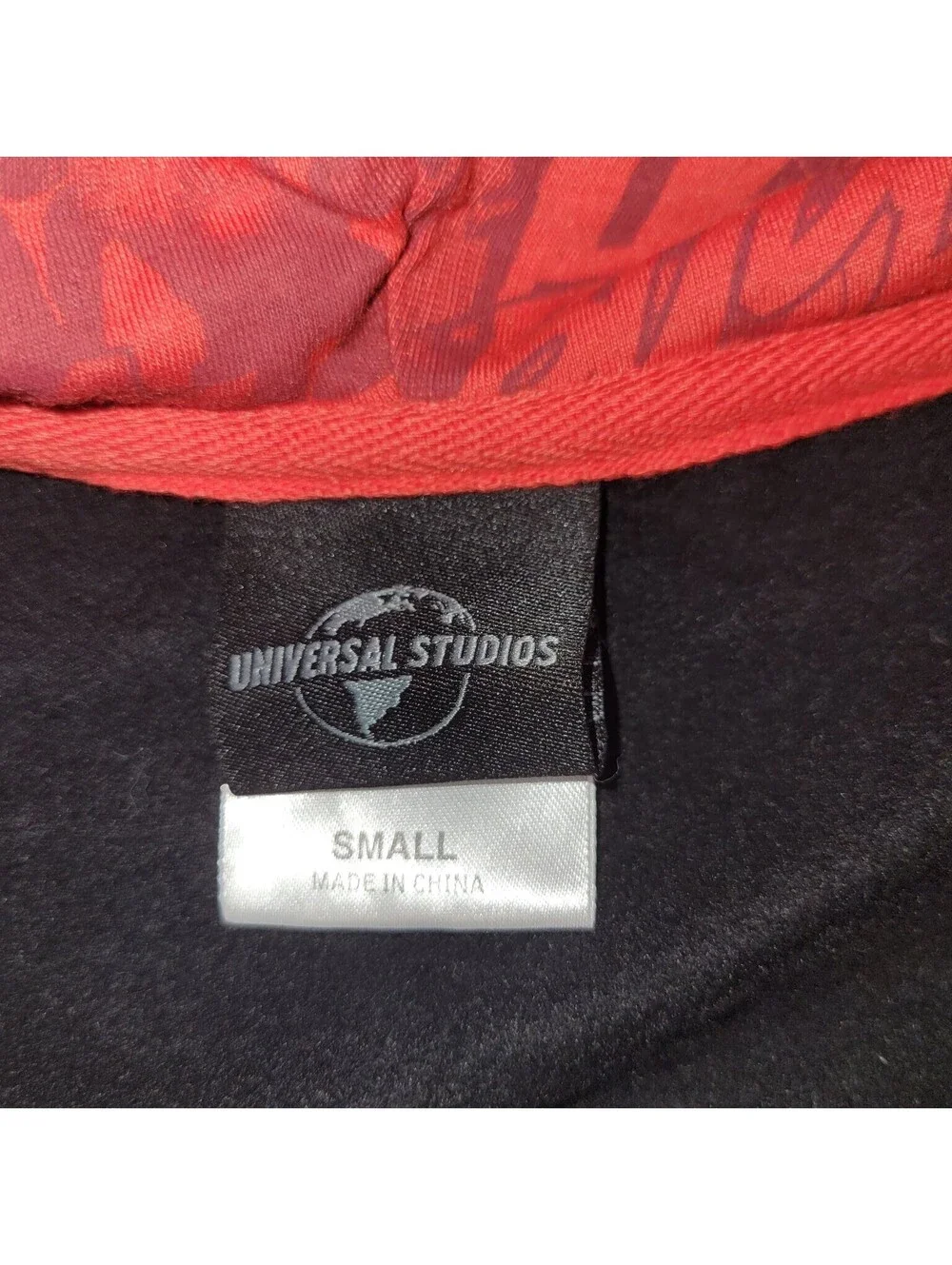 Marvel Deadpool Men's Full Zip Hoodie Black Red Graphic Sweatshirt Small